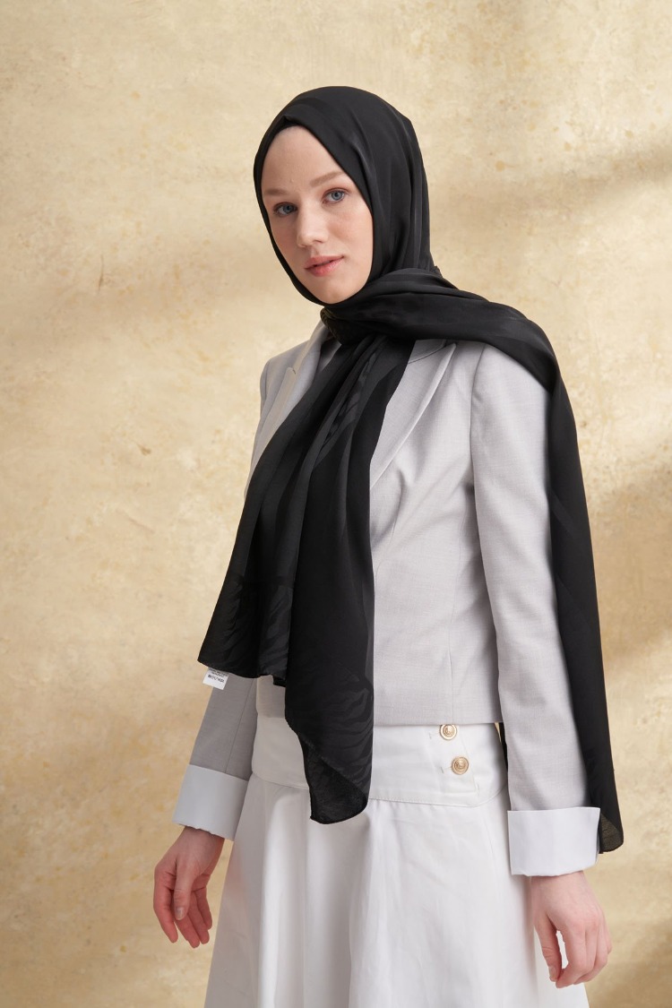 Armanda - 3304 Fiori Jakar Leopar Desen - Siyah