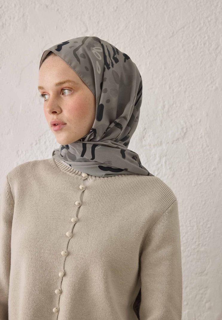 FRESH SCARFS - Aura Desen Şal - Gri