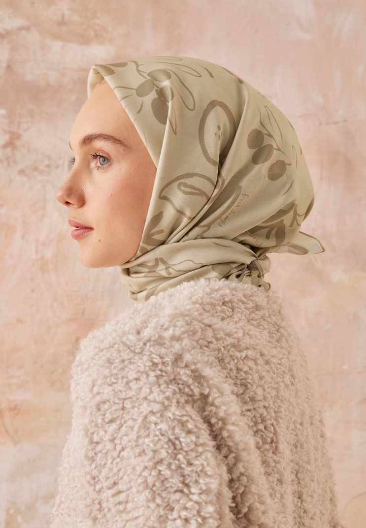 Fresh Scarfs - Luna Desen Pamuk İpek Eşarp - Bej