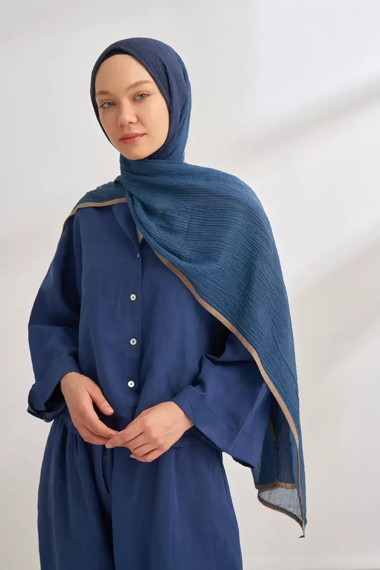 ARMANDA - 3359 Müslin Degrade - Lacivert - İndigo
