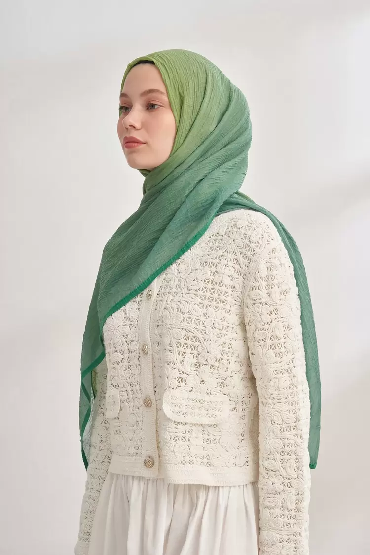 ARMANDA - 3359 Müslin Degrade - Kaşmir - Yağ Yeşili