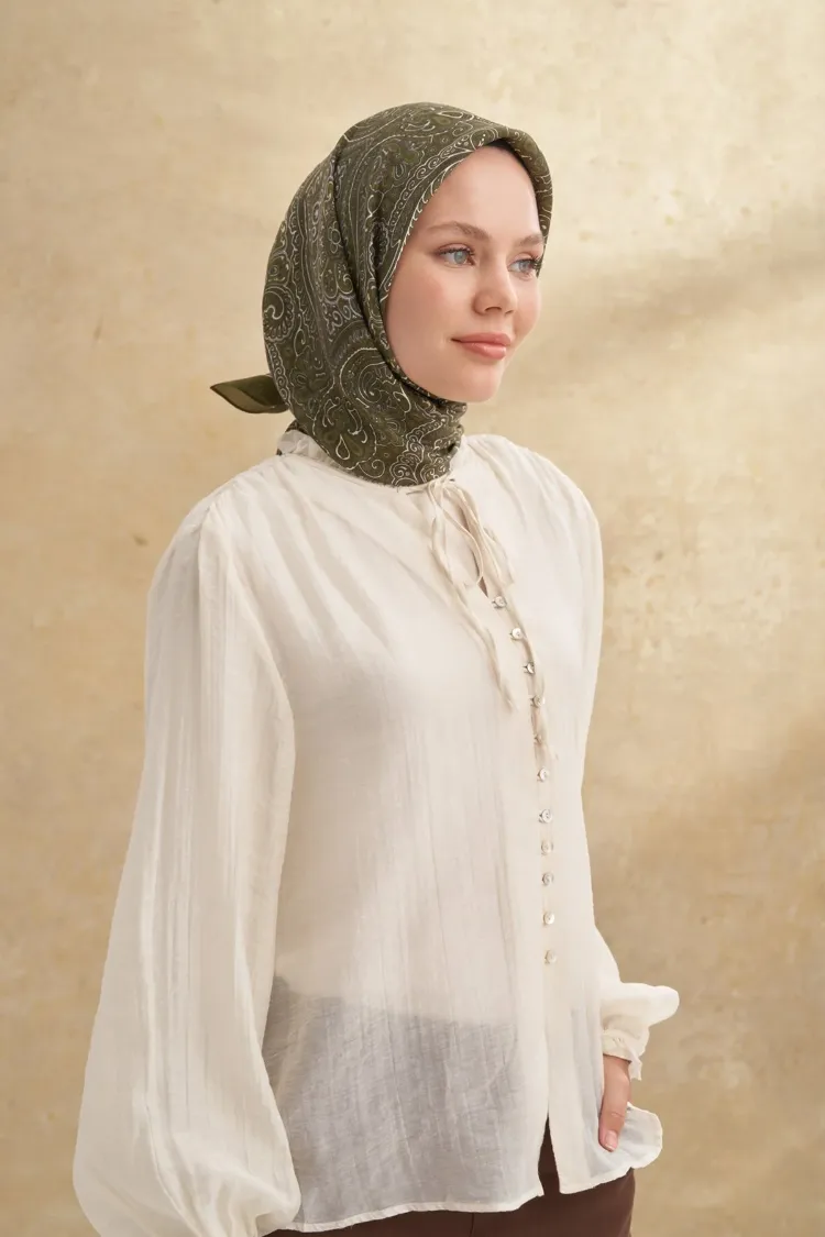 ARMANDA - 3156 Ayesha Desen Eşarp - Haki