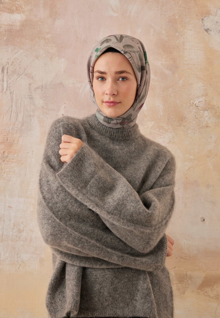 FRESH SCARFS - Hera Desen Pamuk İpek Eşarp - Leylak