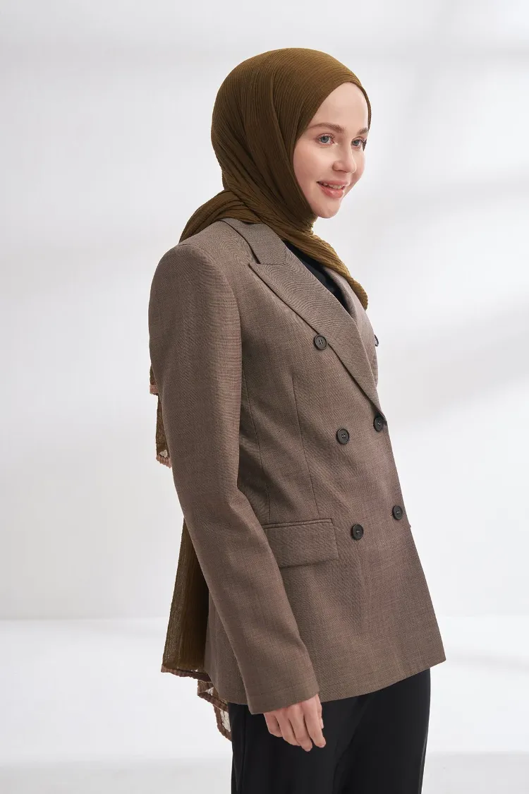 ARMANDA - 3352 Müslin Biyeli Şal - Yosun