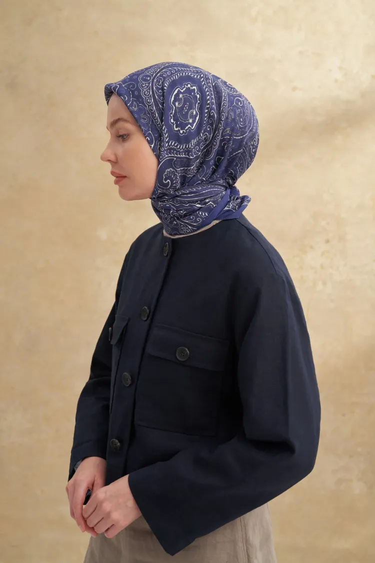  ARMANDA - 3156 Ayesha Desen Eşarp - Lacivert