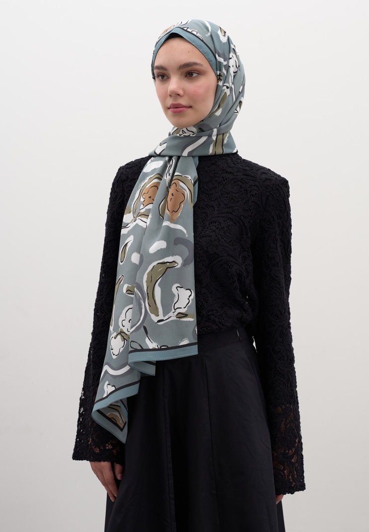 Fresh Scarfs - Aspen Desen Şal - Mavi