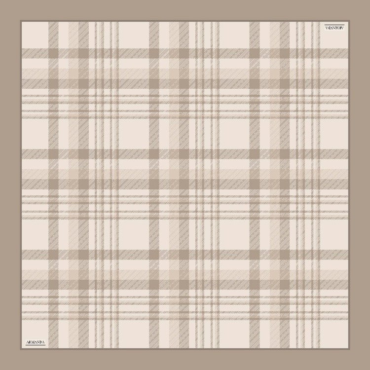 ARMANDA - 4358 Naya Desen Twill İpek Eşarp - Taş