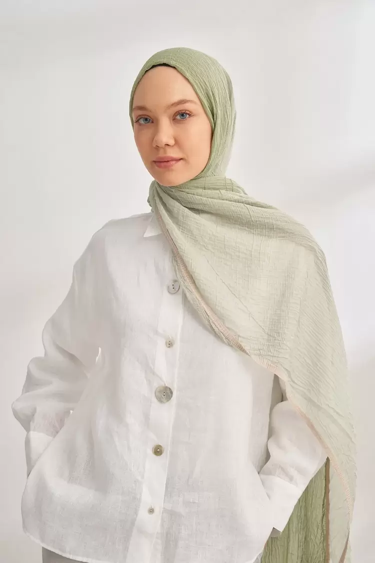 ARMANDA - 3359 Müslin Degrade - Keten - Çağla Yeşili