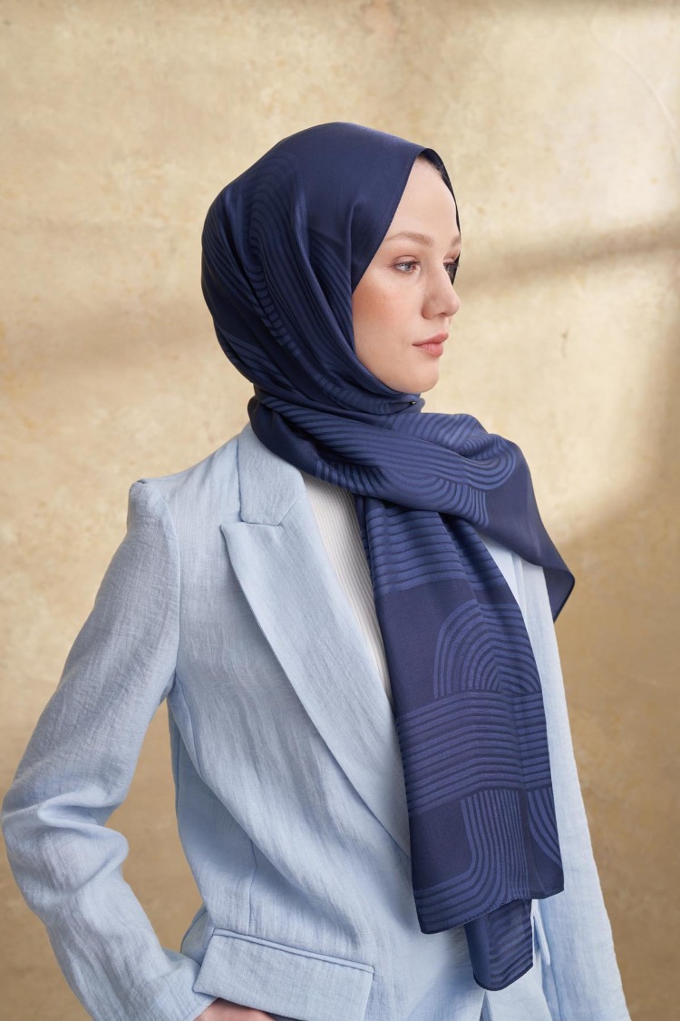 Armanda - 3305 Fiori Jakar Line Desen - Lacivert