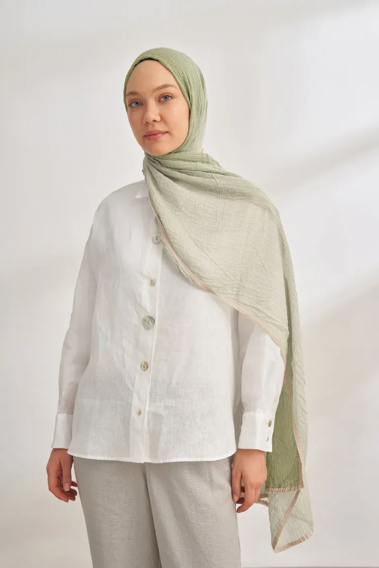 ARMANDA - 3359 Müslin Degrade - Keten - Çağla Yeşili