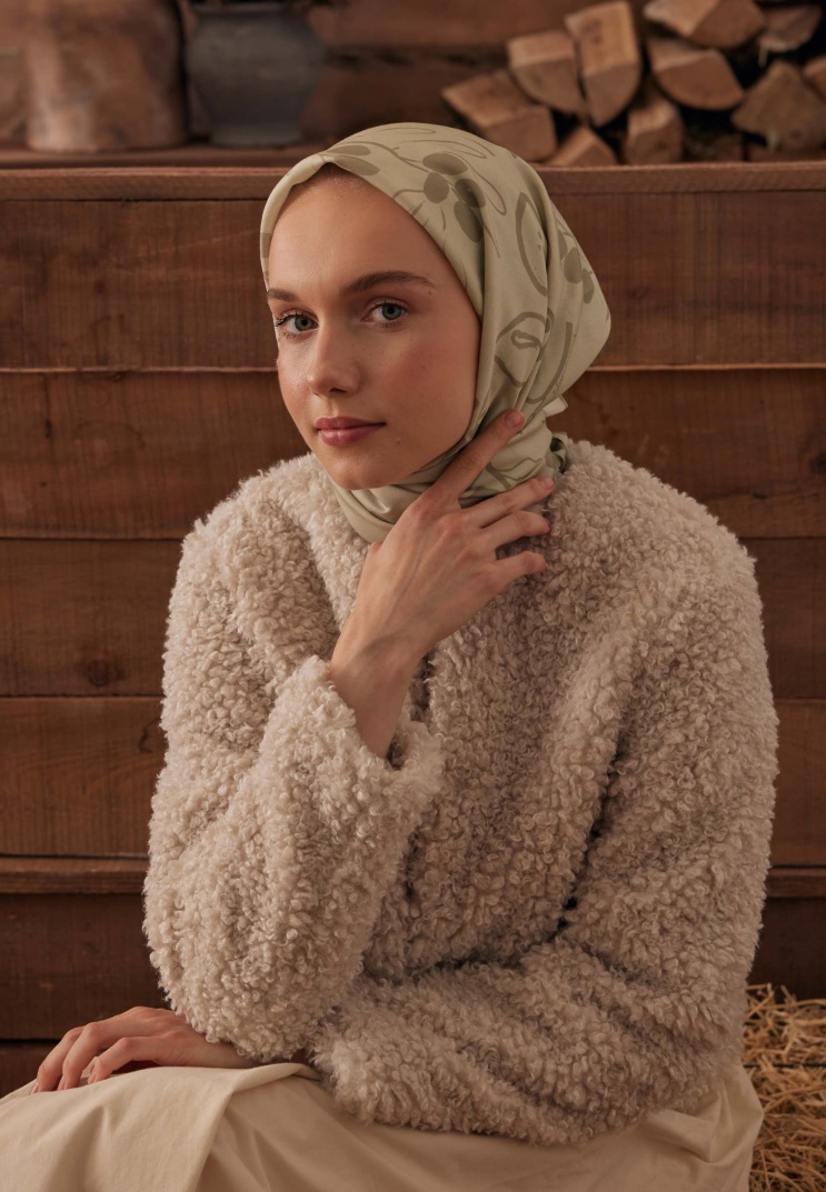 Fresh Scarfs - Luna Desen Pamuk İpek Eşarp - Bej