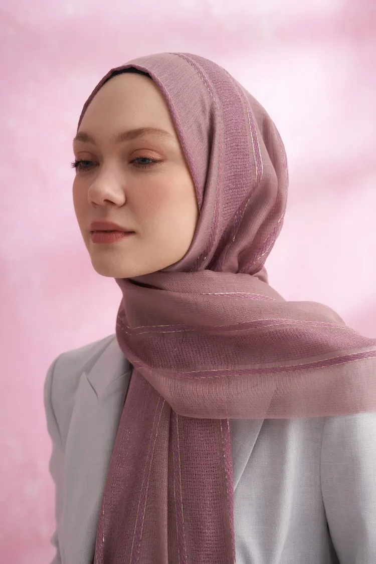 ARMANDA - 3324 İpekli Ruby Şal - Leylak