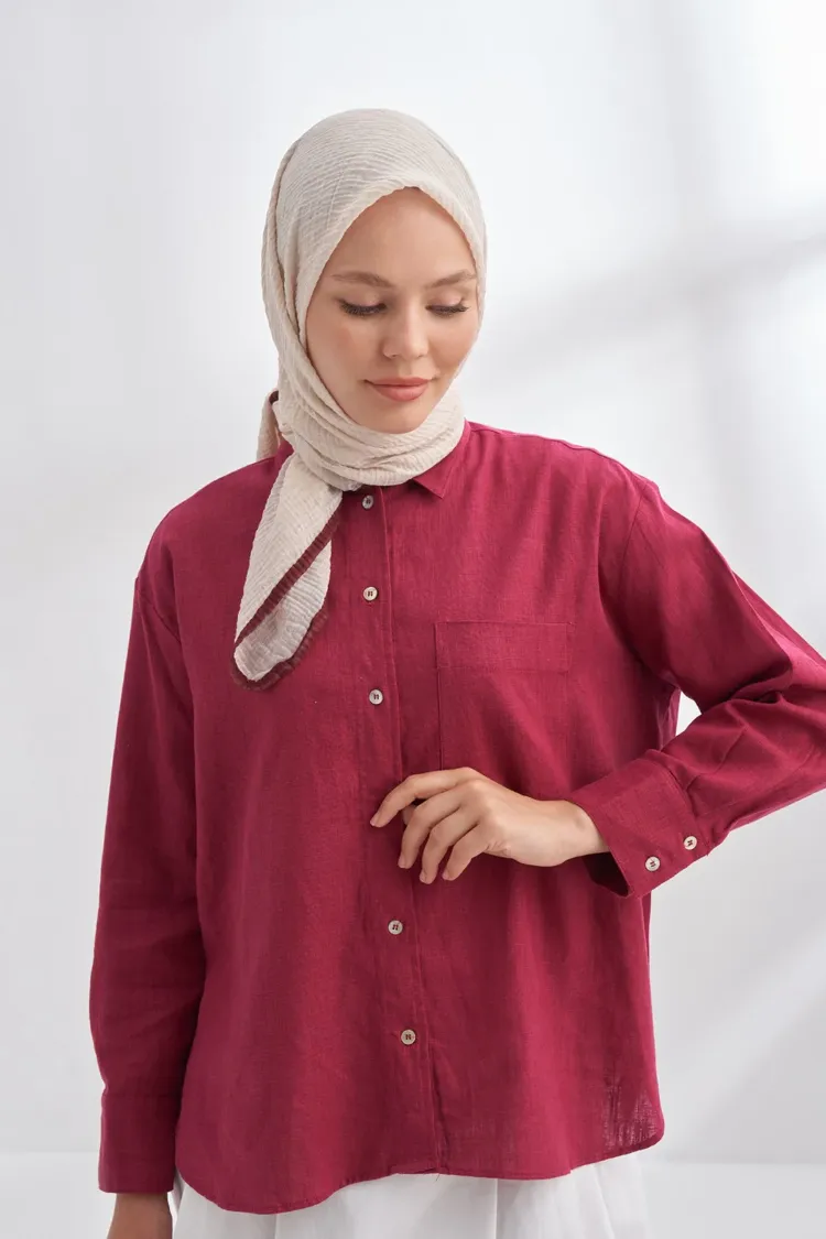 ARMANDA - 3353 Müslin Biyeli Eşarp - Bej