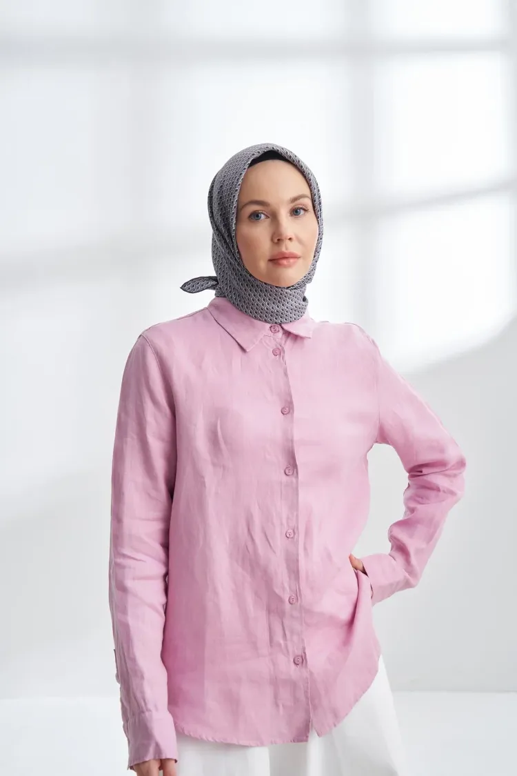 ARMANDA - 4303 NOIRE DESEN TWILL İPEK EŞARP - Füme