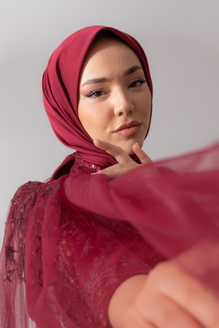 Silk Home Twill Eşarp 11343 - Bordo