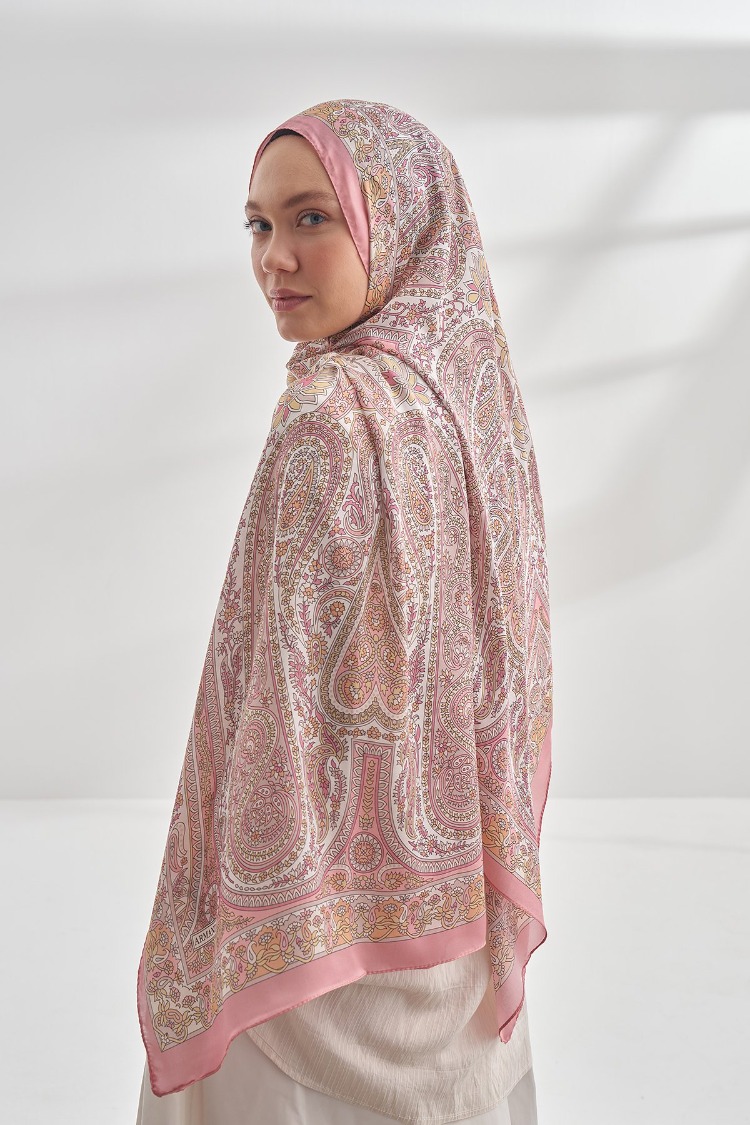 ARMANDA - 6035 Pashmina Desen Şal - Pudra