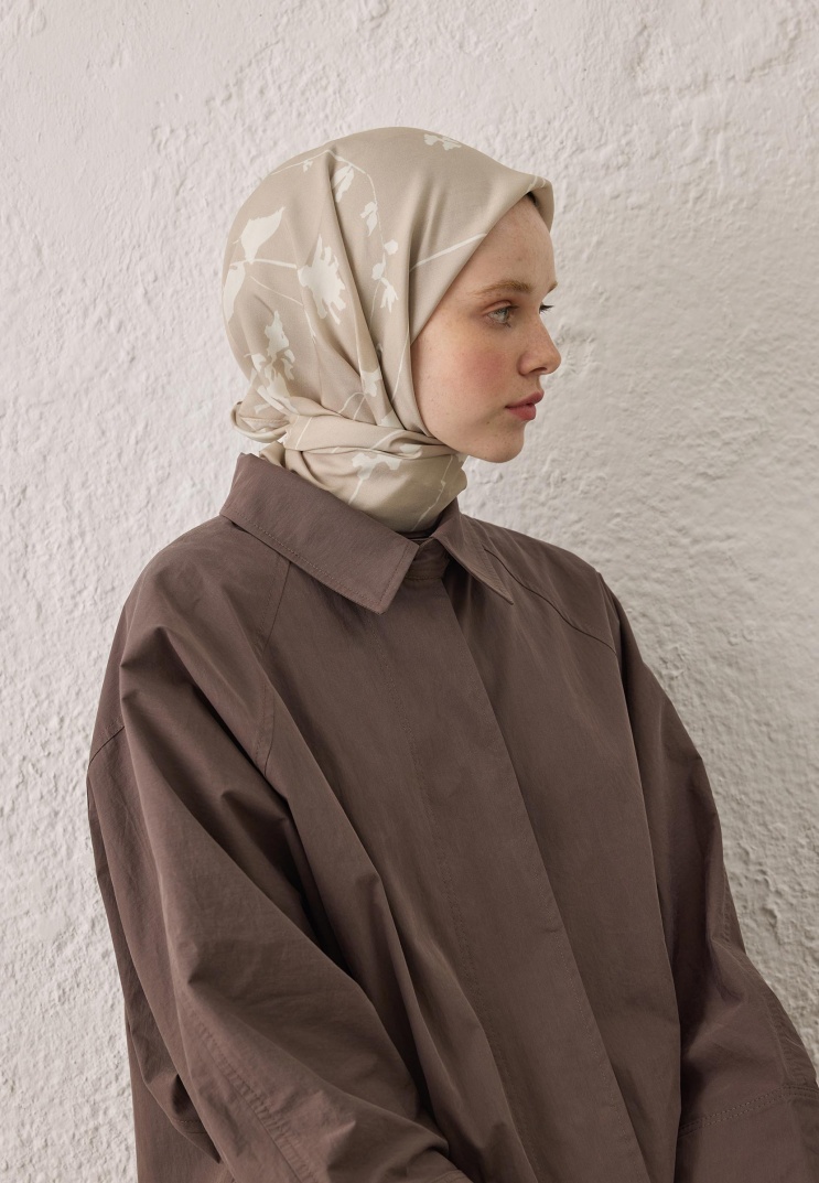 FRESH SCARFS - Perla Desen Pamuk İpek Eşarp - Gümüş