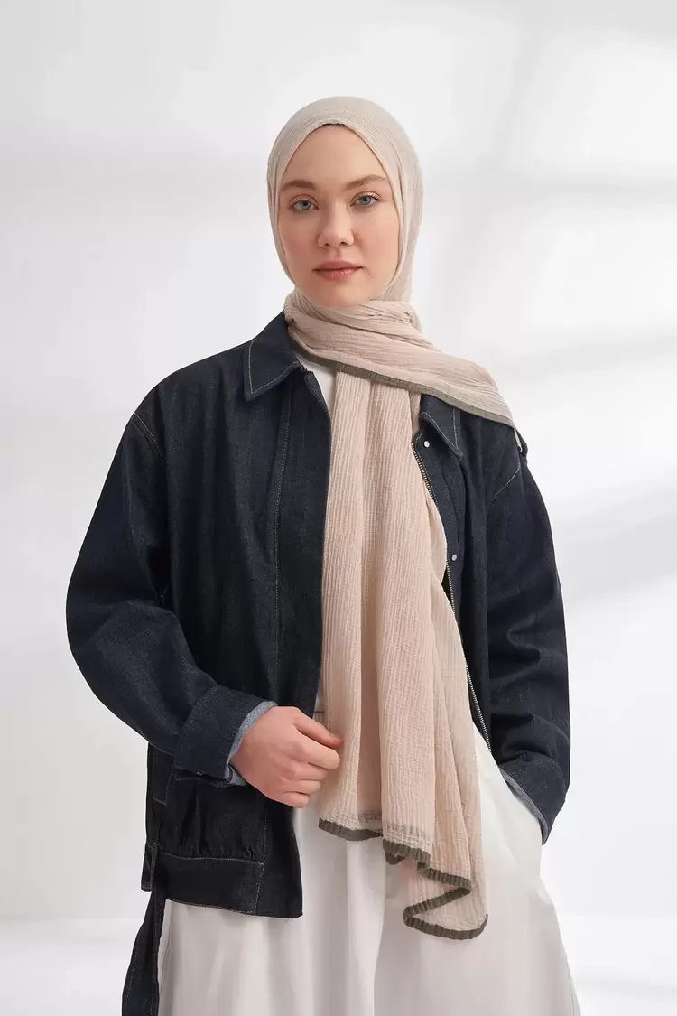 ARMANDA - 3352 Müslin Biyeli Şal - TAŞ