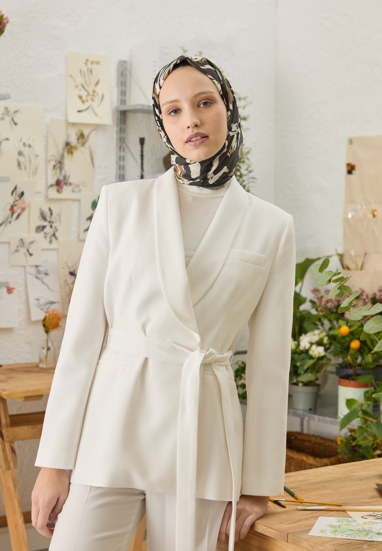Fresh Scarfs - Aspen Desen Şal - Antrasit