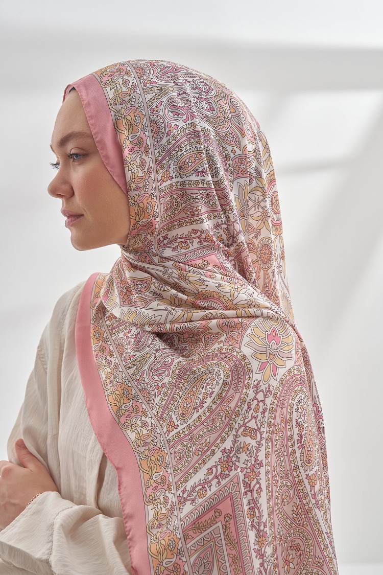 ARMANDA - 6035 Pashmina Desen Şal - Pudra