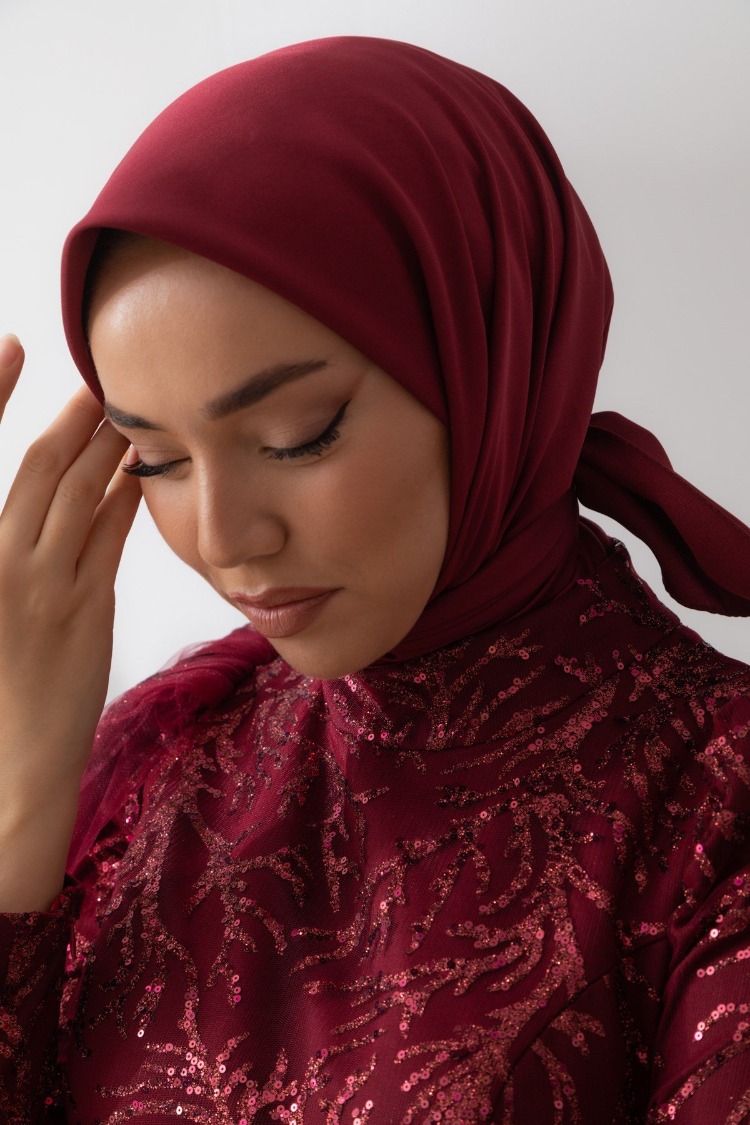 Silk Home Twill Eşarp 11343 - Bordo