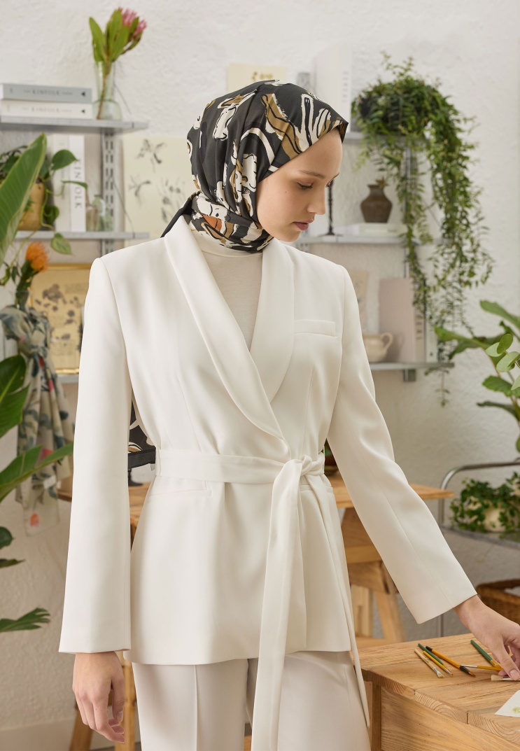 Fresh Scarfs - Aspen Desen Şal - Antrasit