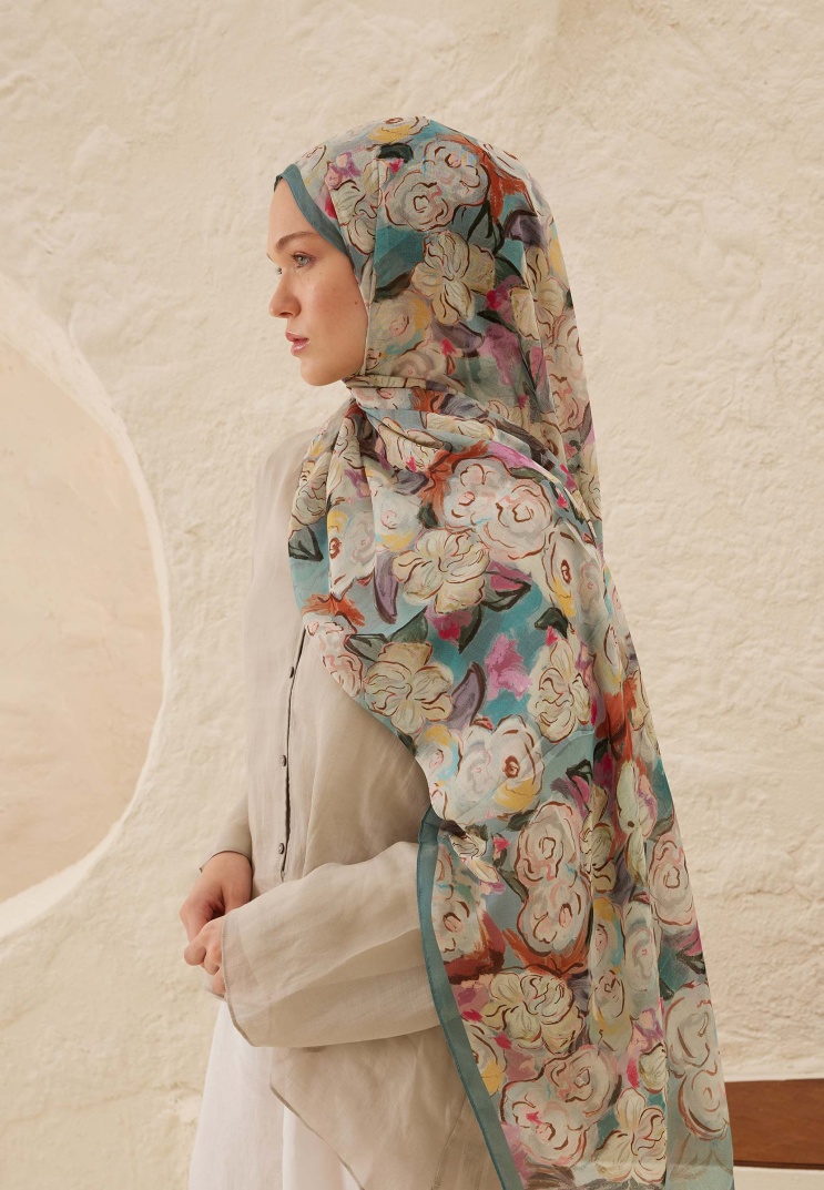 FRESH SCARFS - Linda Desen Rami Şal - İndigo