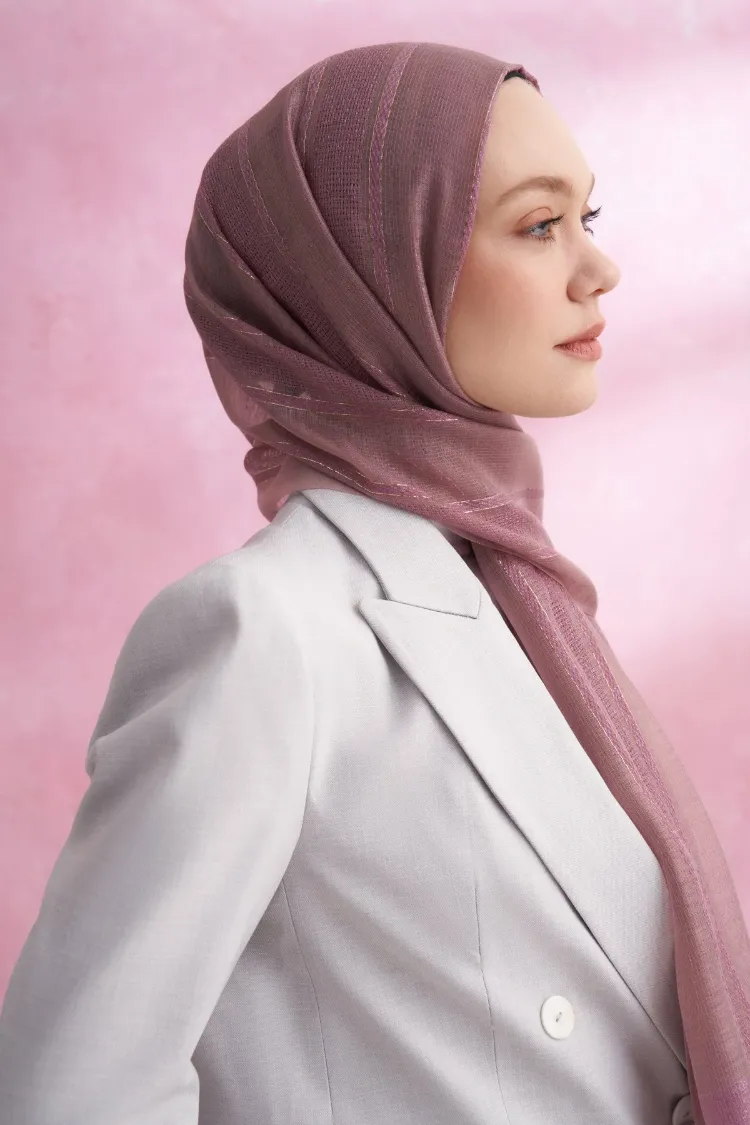ARMANDA - 3324 İpekli Ruby Şal - Leylak