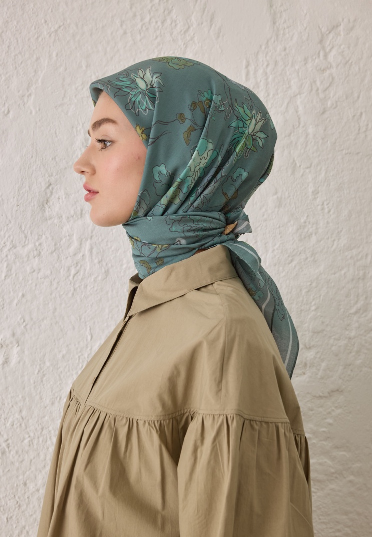 Fresh Scarfs - Delia Desen Pamuk İpek Eşarp -