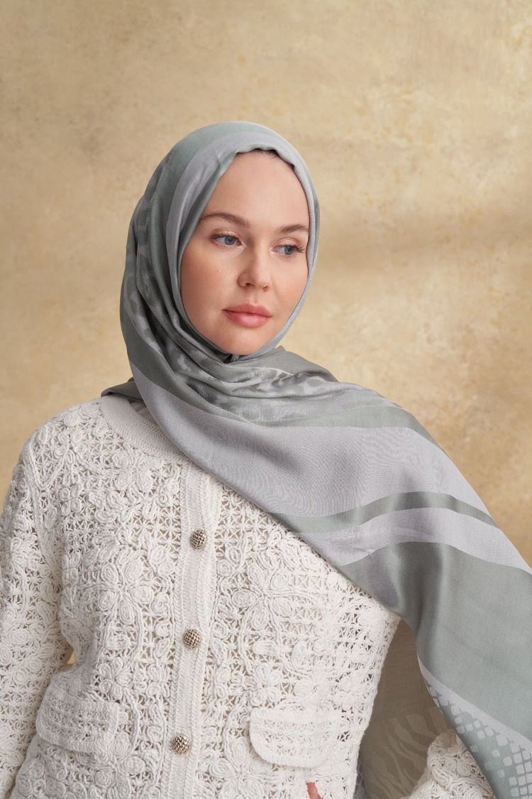 Armanda - 3304 Fiori Jakar Leopar Desen - Keten Yeşili