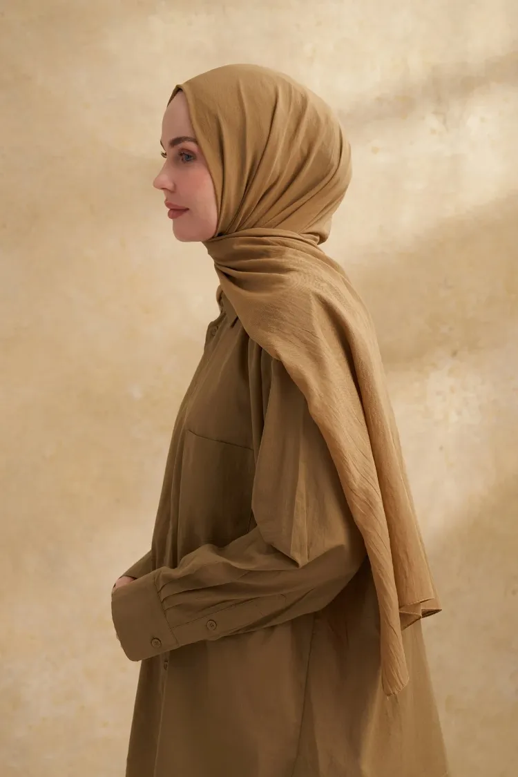 ARMANDA - 3009 Rustik Pamuksu Şal - Olive