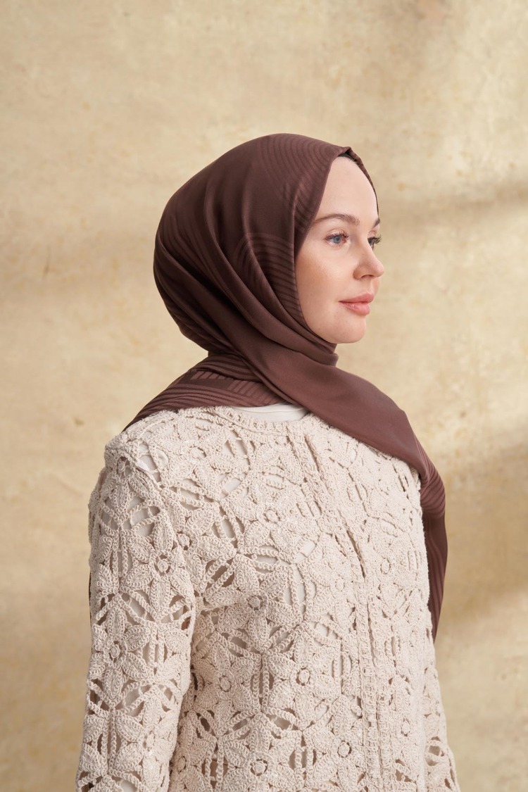 Armanda - 3305 Fiori Jakar Line Desen - Acı Kahve