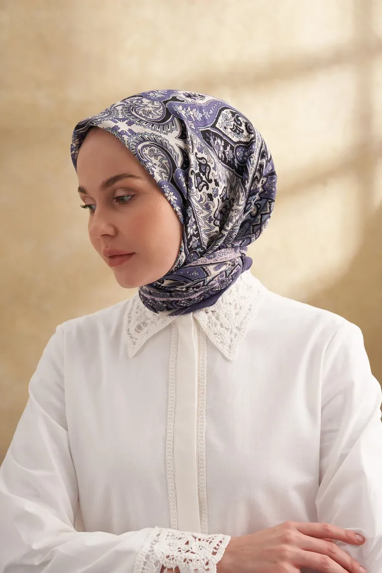 ARMANDA - 3153 Bahia Desen Eşarp - Leylak