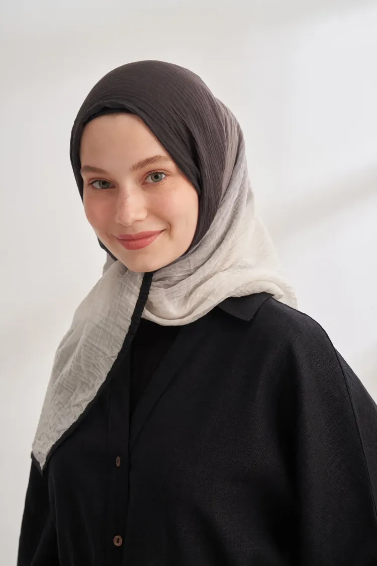 ARMANDA - 3359 Müslin Degrade - Siyah - Krem