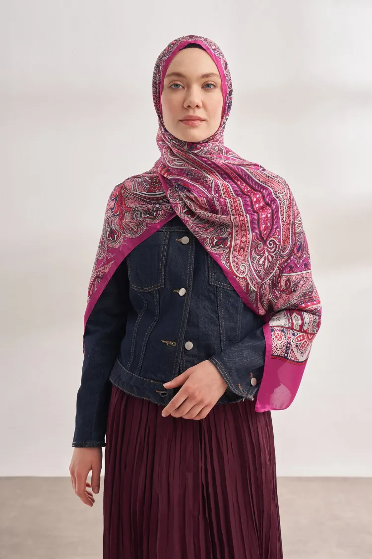 ARMANDA - 4456 Mystic Desen Şal - Fuşya