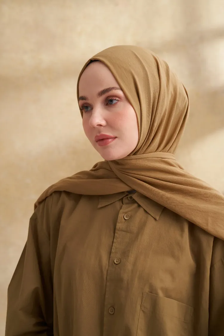 ARMANDA - 3009 Rustik Pamuksu Şal - Olive