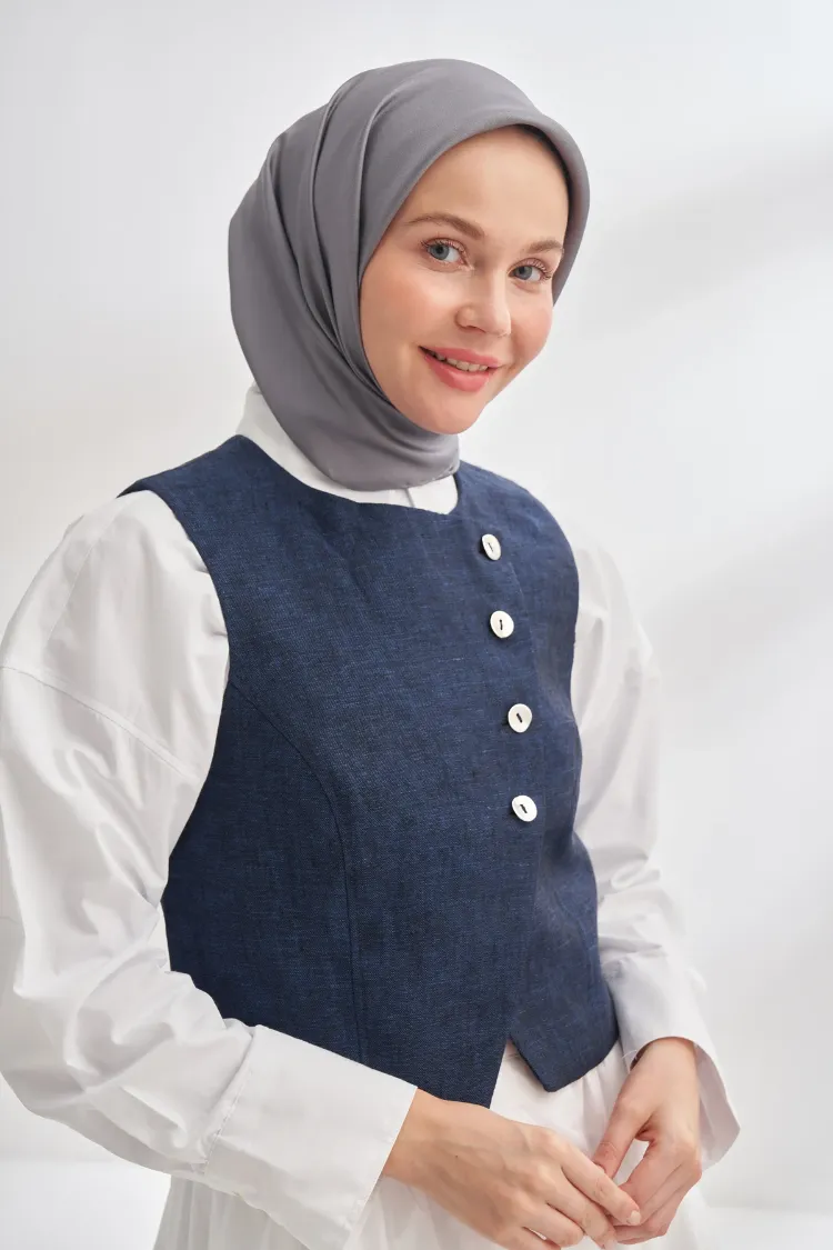 ARMANDA - 4400 Premium Twill İpek Eşarp - Füme