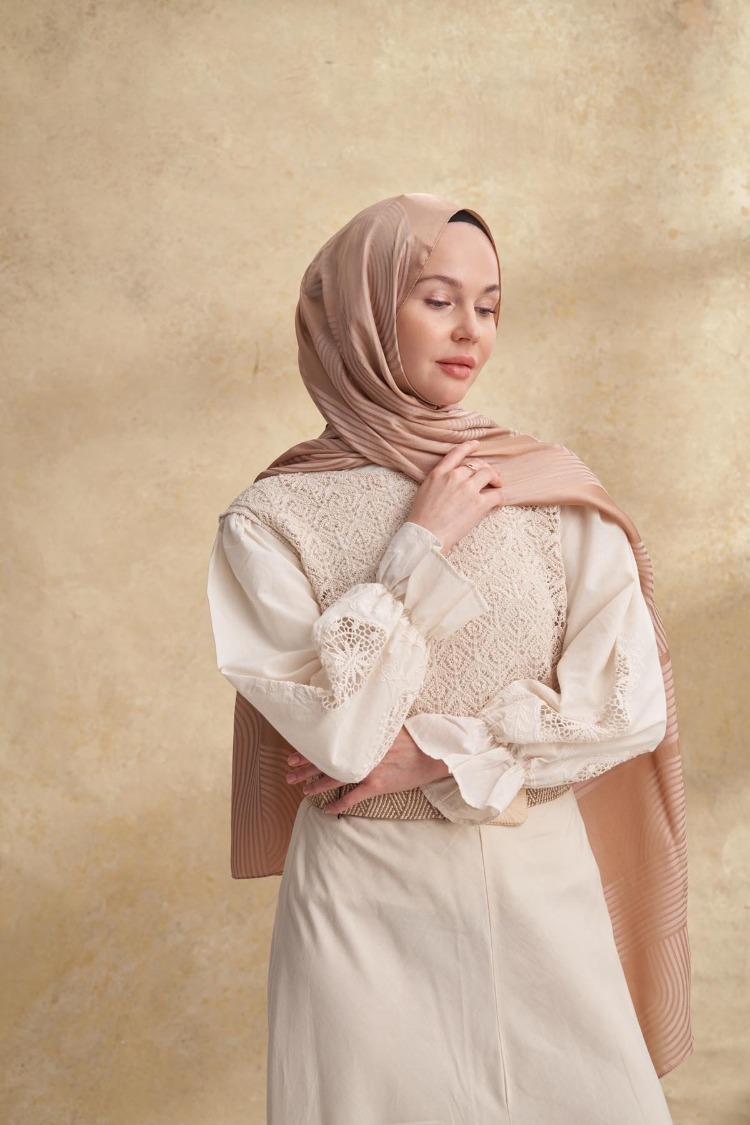 Armanda - 3305 Fiori Jakar Line Desen - Koyu Bej
