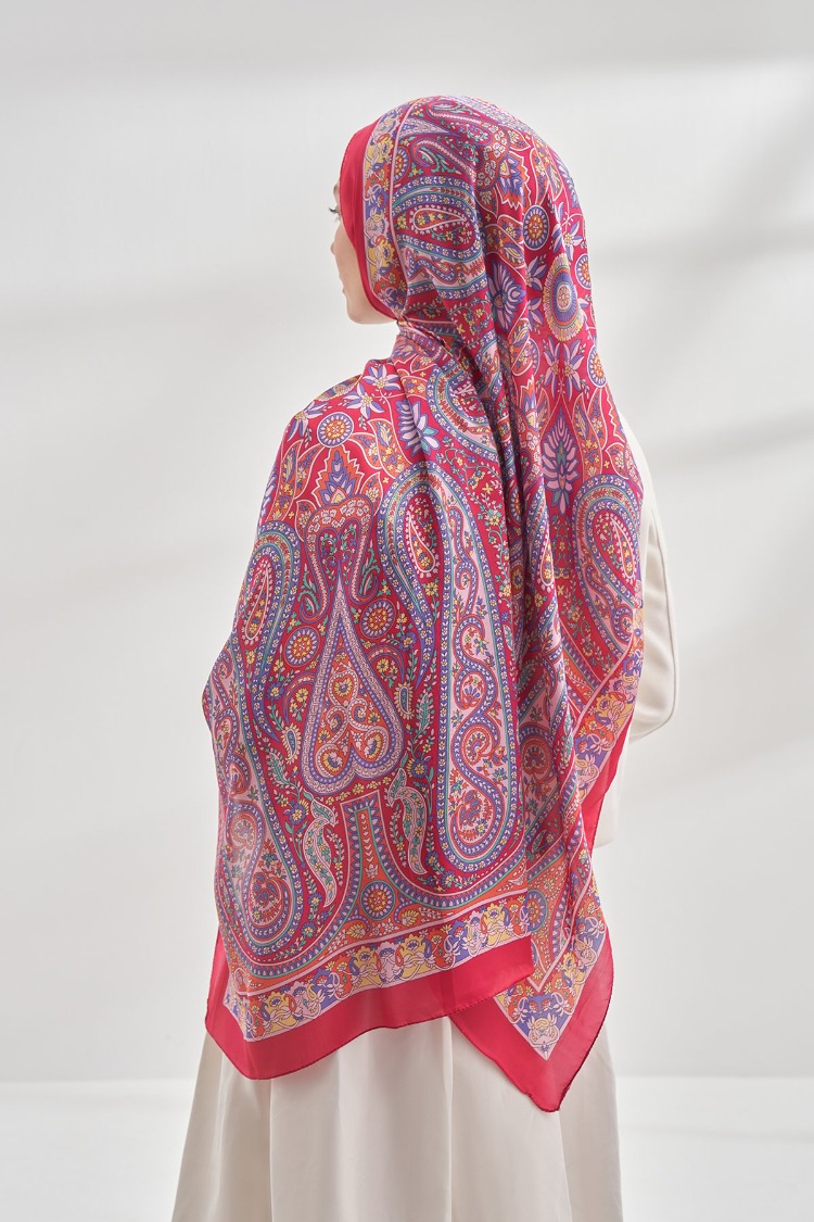 ARMANDA - 6035 Pashmina Desen Şal - Fuşya