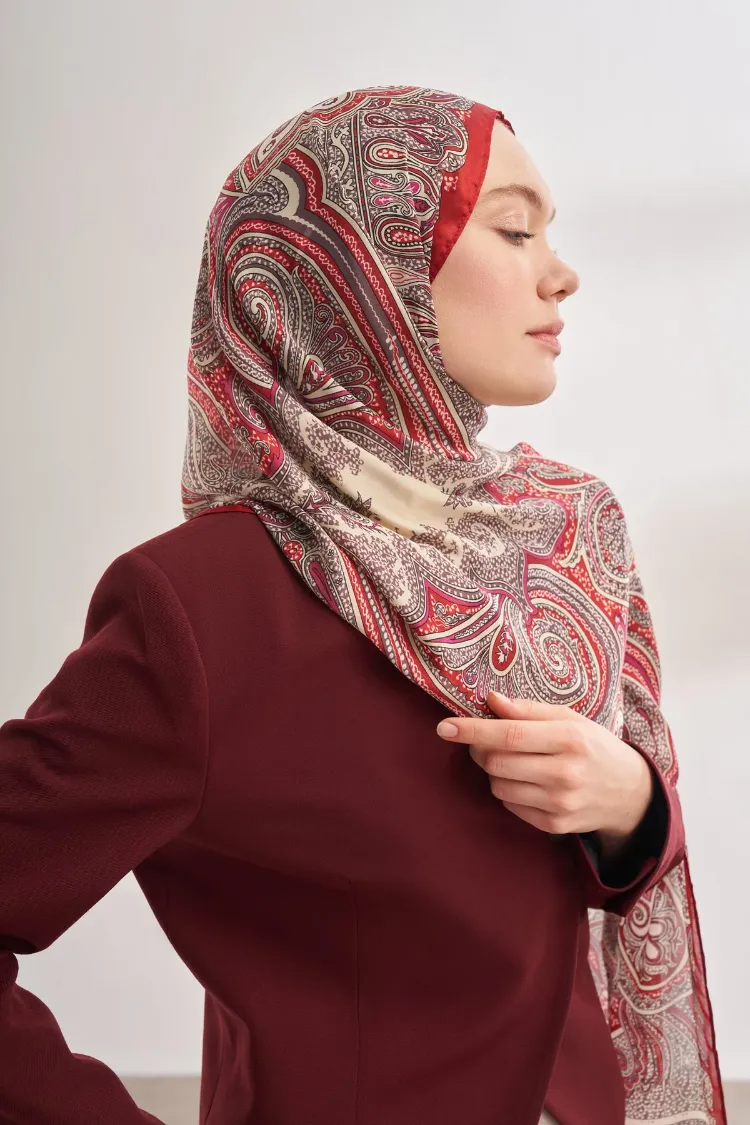 ARMANDA - 4456 Mystic Desen Şal - Bordo