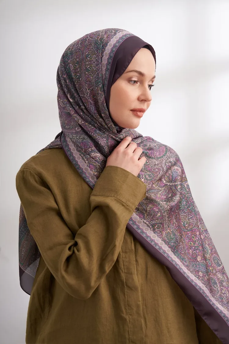 ARMANDA -6036 Etnik Desen Şal - Sıklamen