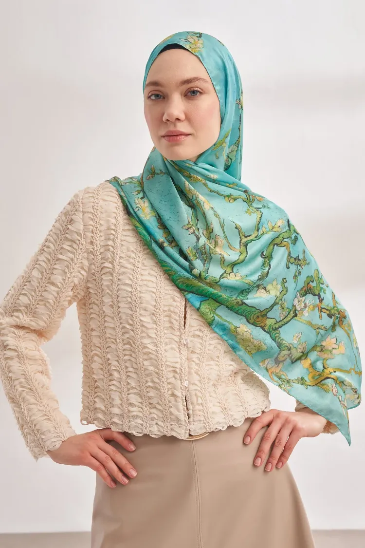 ARMANDA - 4464 Van Gogh Şal - Nil Yeşili