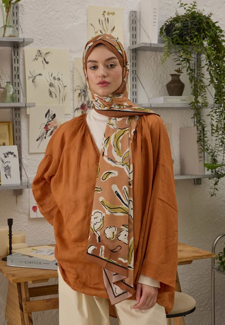 Fresh Scarfs - Aspen Desen Şal - Somon