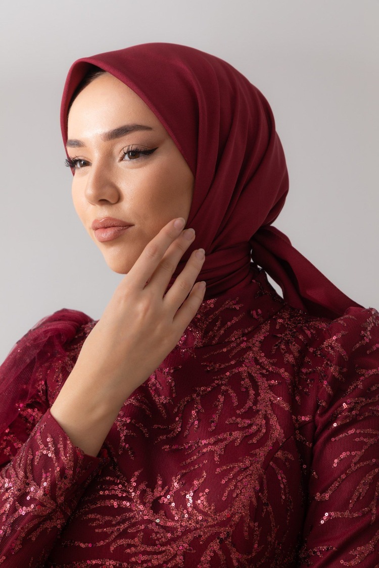 Silk Home Twill Eşarp 11343 - Bordo