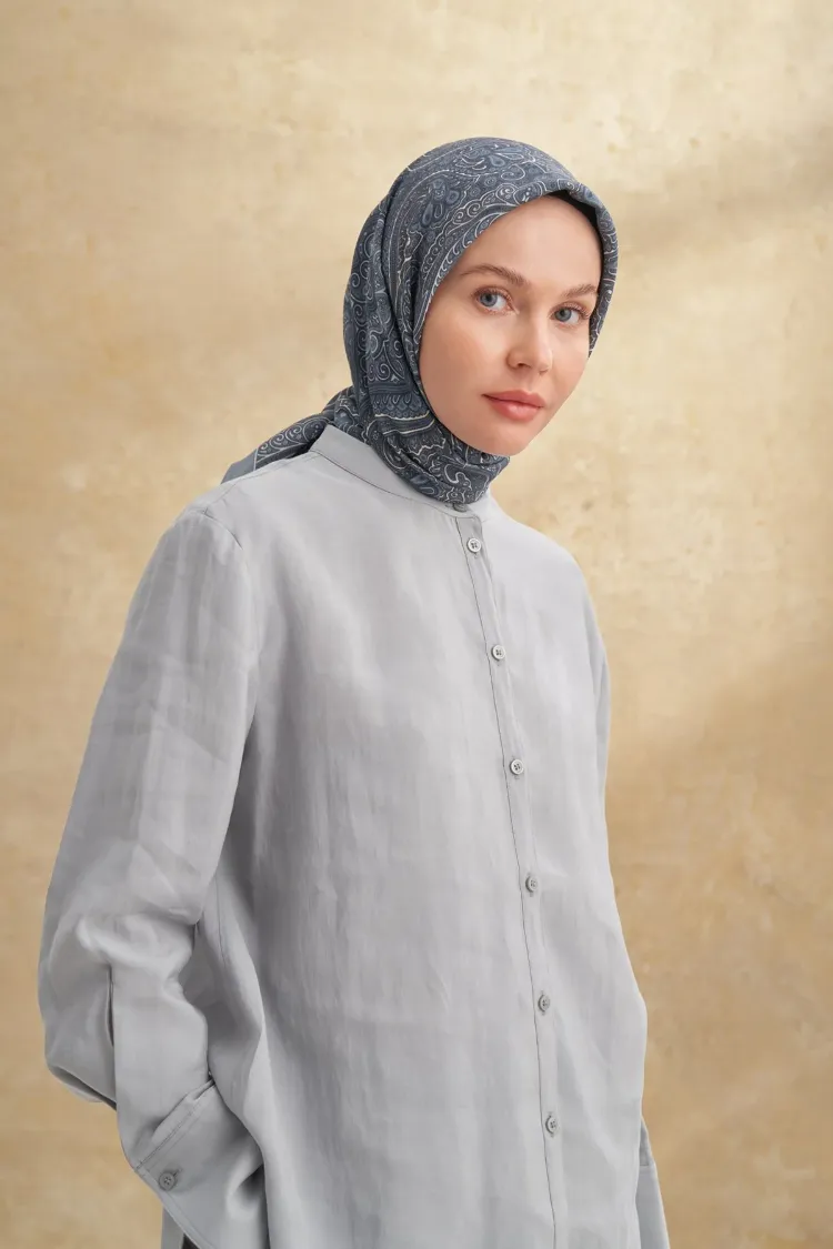 ARMANDA - 3156 Ayesha Desen Eşarp - İndigo