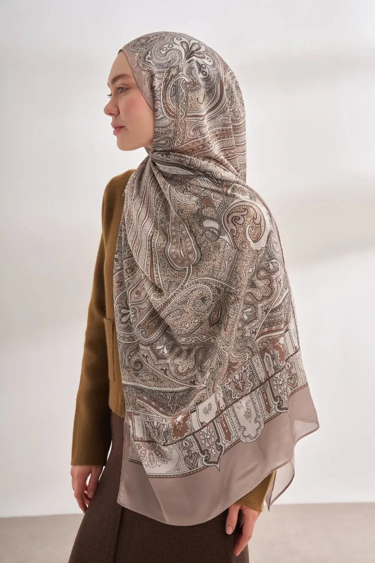 ARMANDA - 4456 Mystic Desen Şal - Vizon