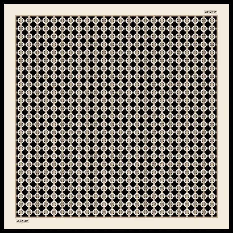ARMANDA - 4350 Soil Desen Twill İpek Eşarp -