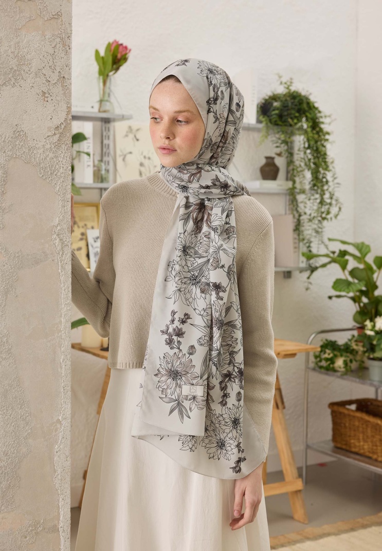 FRESH SCARFS - Aster Desen Şal - Vizon