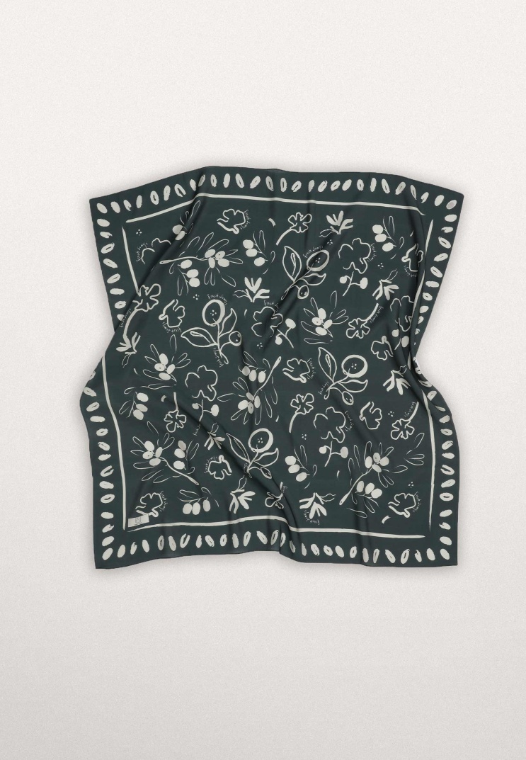 Fresh Scarfs - Luna Desen Pamuk İpek Eşarp - Yeşil