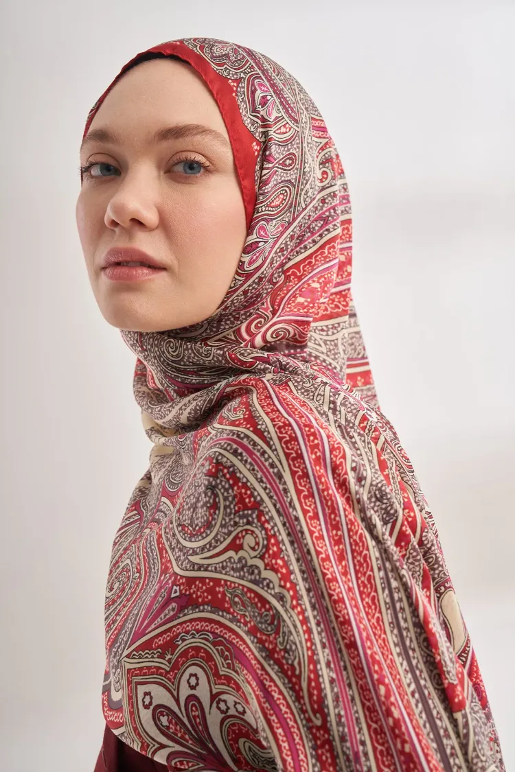 ARMANDA - 4456 Mystic Desen Şal - Bordo